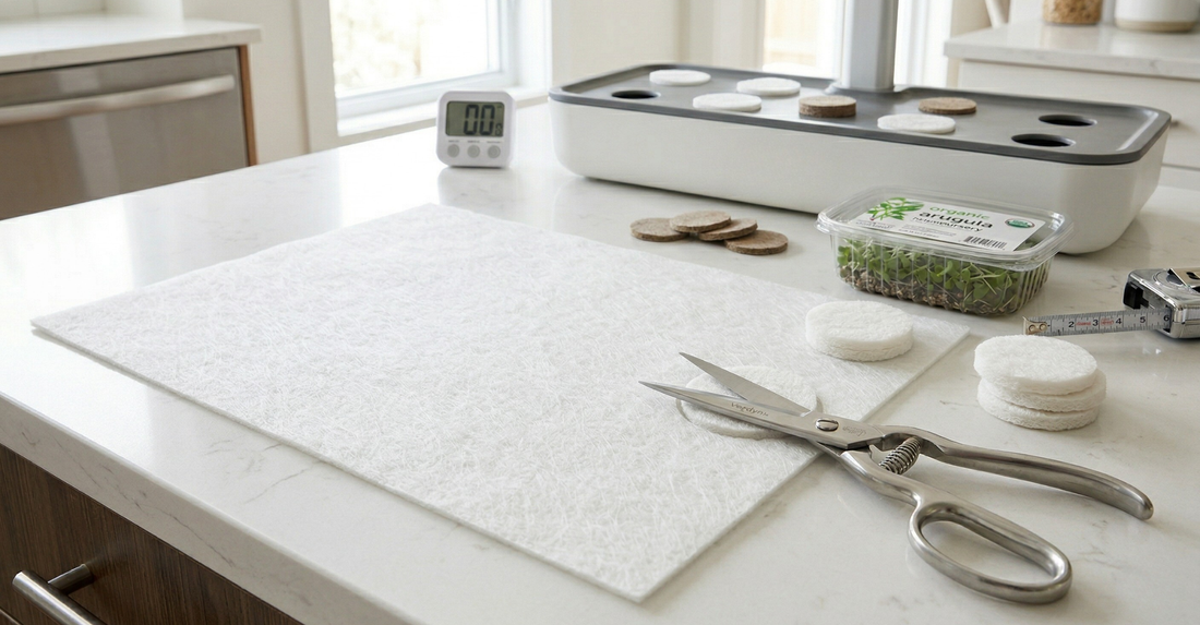 Gardyn Sprout Nursery countertop microgreens growing system with circular grow plates and bamboo wicks